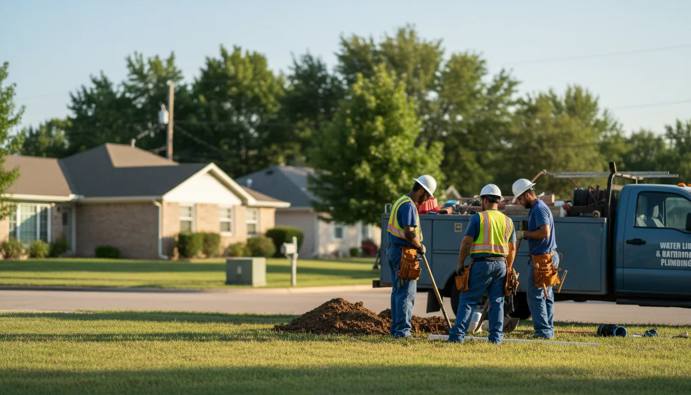 Residential water line and bathroom plumbing service in Wingate, NC